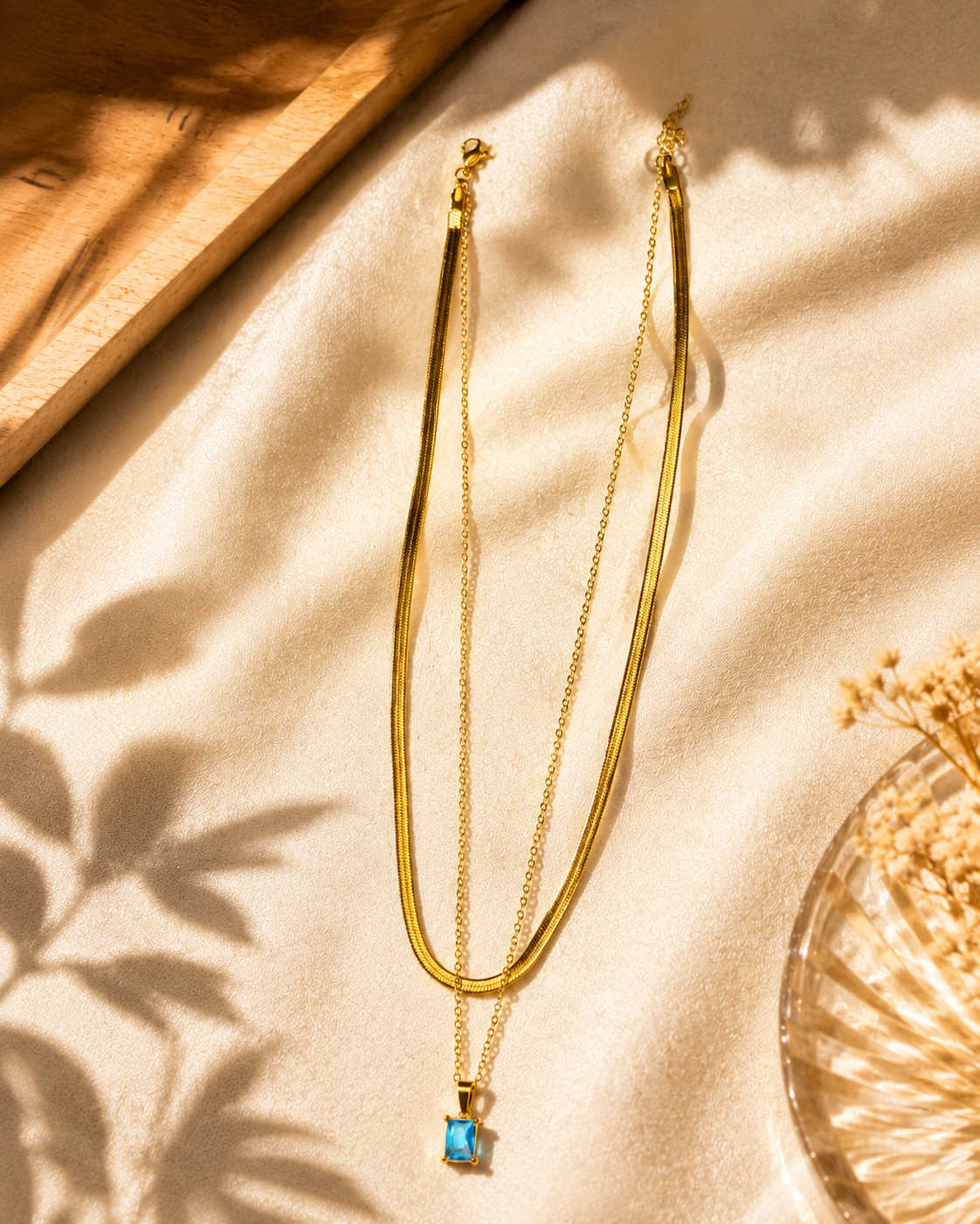 Two Layer 18K Gold Plated Necklace