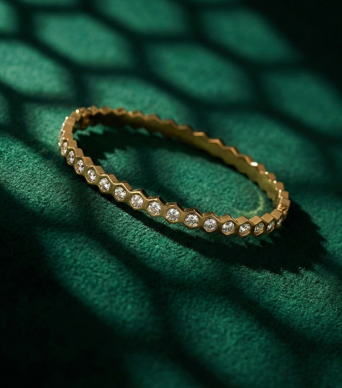 Dazzling Honeycomb 18K Gold Plated Bracelet