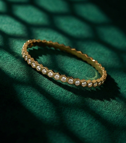 Dazzling Honeycomb 18K Gold Plated Bracelet