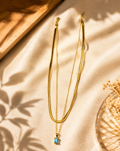 Two Layer 18K Gold Plated Necklace