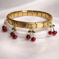 Trendy Cute Cherry 18K Gold Plated Bracelet