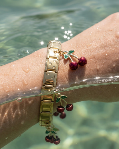 Trendy Cute Cherry 18K Gold Plated Bracelet