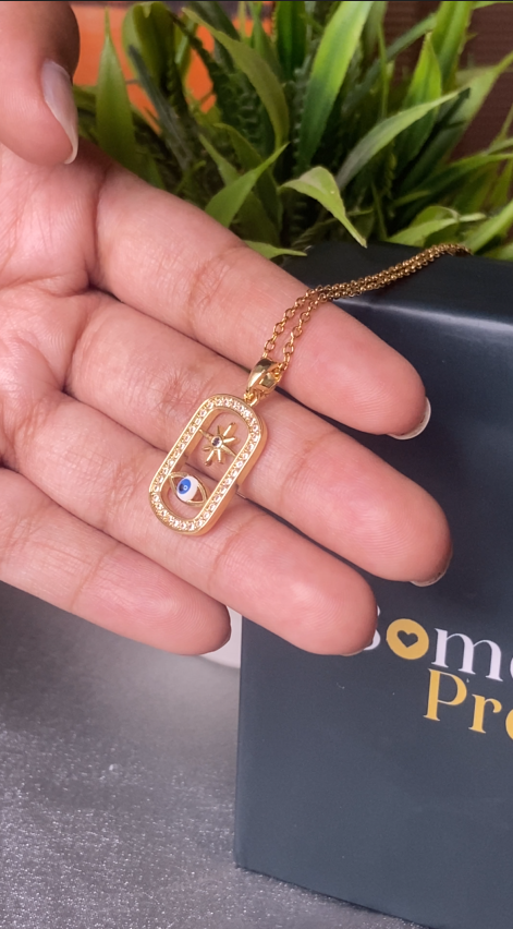 18k Gold Plated Star evil eye Necklace