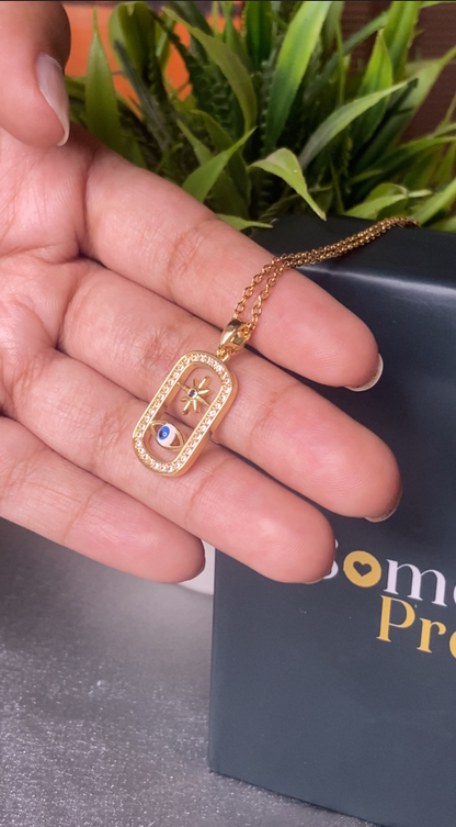 18k Gold Plated Star evil eye Necklace