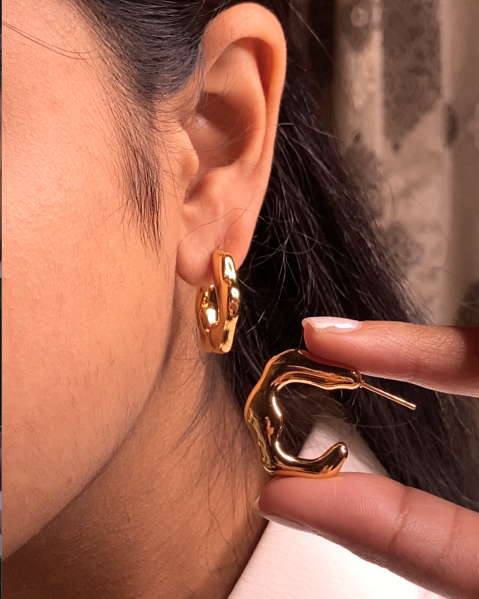 Gold Star Hoop 18K Gold Plated Huggies