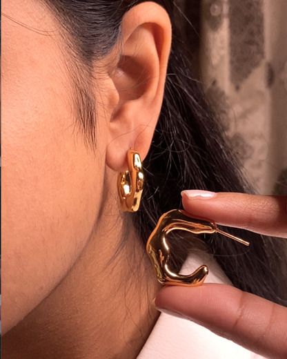 Gold Star Hoop 18K Gold Plated Huggies
