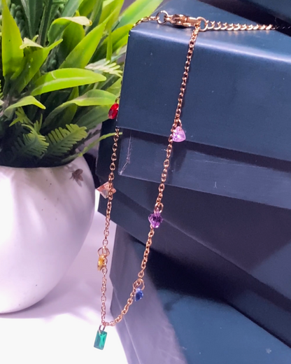 Colorful Crystal 18K Gold Plated Bracelet