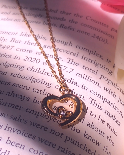 Minimal Double Heart 18K Gold Plated Necklace