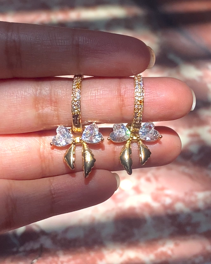 Sweetheart Bow 18k Goldplated Earrings