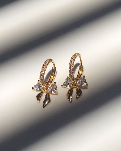 Sweetheart Bow 18k Goldplated Earrings