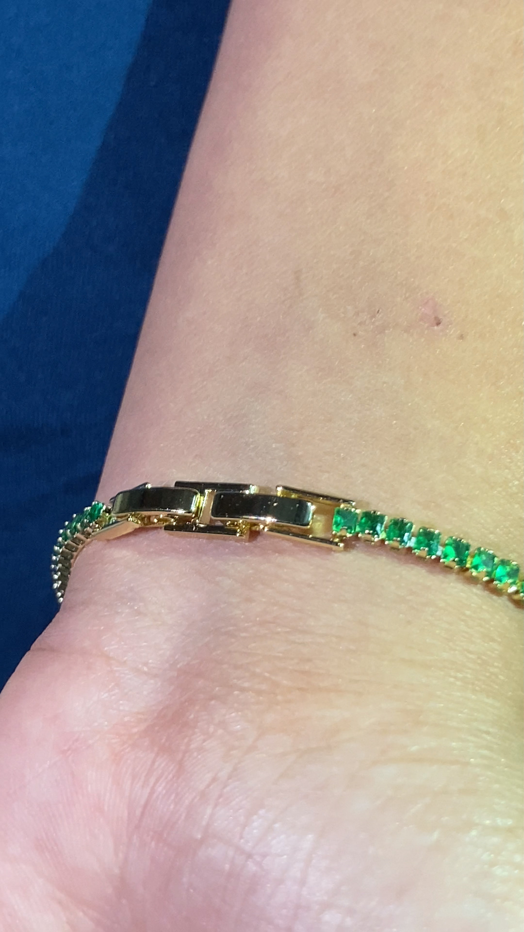 Green Starlight 18K Gold Plated Tennis Bracelet