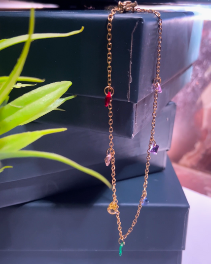 Colorful Crystal 18K Gold Plated Bracelet