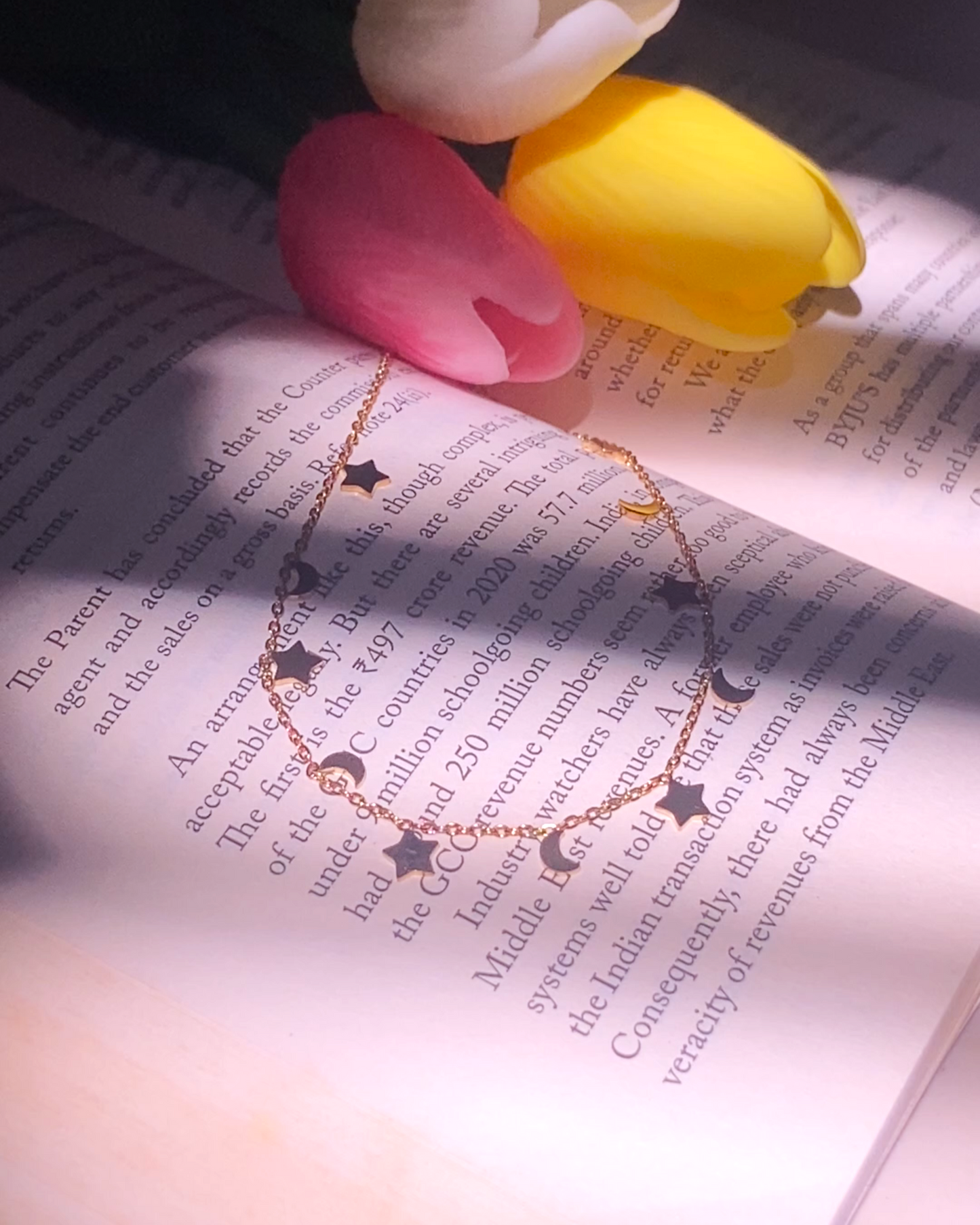 Moon and Star Anti-Tarnish Charm Necklace