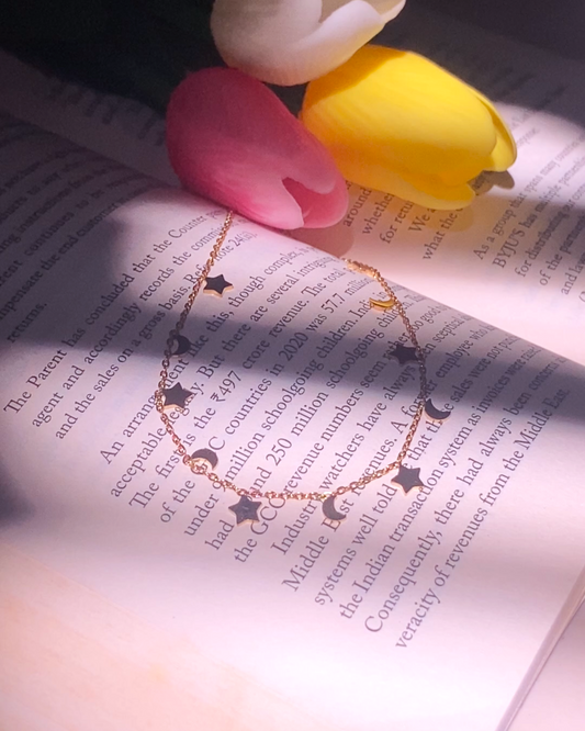 Moon and Star Anti-Tarnish Charm Necklace