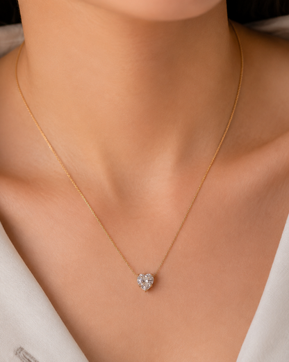 18K Gold Plated Minimal Cute Heart Necklace