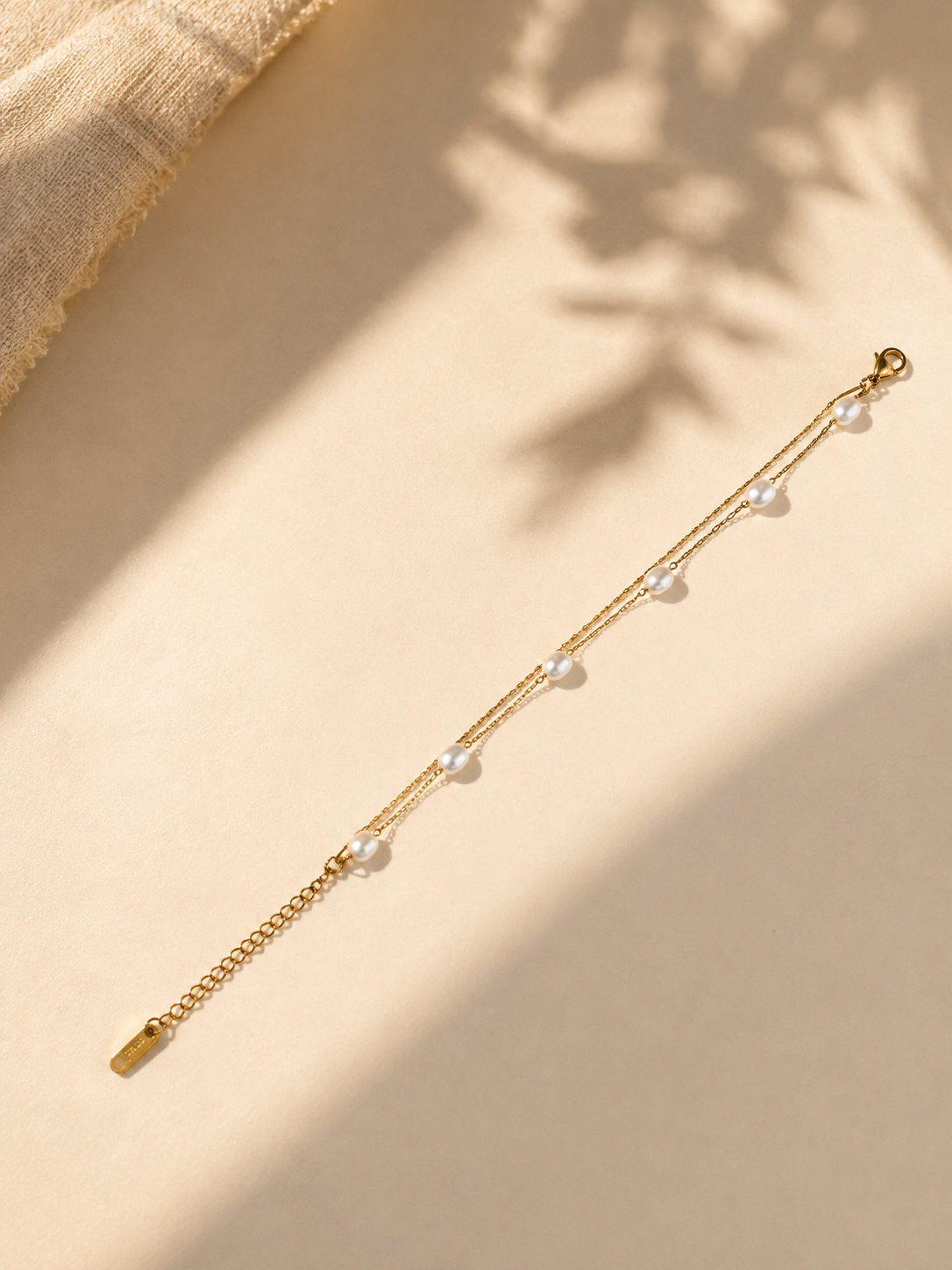 Pearl Heart 18K Gold Plated Bracelet